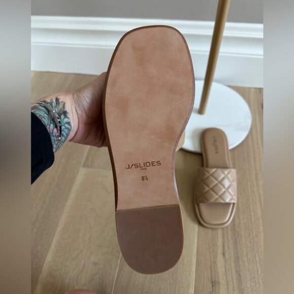 J/Slides Yoel Quilted Leather Sandals – Size 8.5 New - Picture 2 of 5